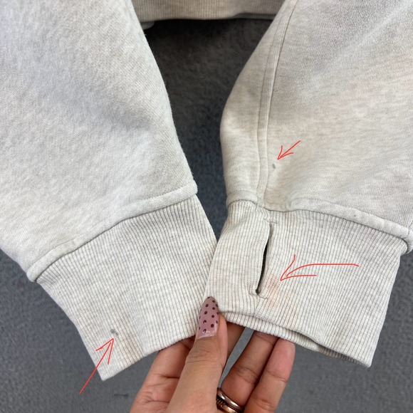 Lululemon Cropped Quarter Zip Hoodie Gray M L Thumbholes Athleisure - Picture 5 of 11